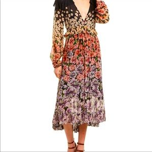 Farm Rio Floral Print Midi Dress Size S